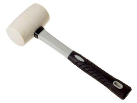 Киянка резиновая белая, металлическая ручка 340г